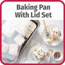 GoodCook Set of 4 Nonstick Steel 13" x 9" Cake Baking Pans with Covers, Gray