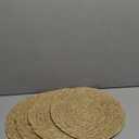 Round Woven Placemats Set of 4, 12" Boho Rattan Placemats Natural Hand-Woven Place Mats Table Decor, Chargers for Dinner Plates, Farmhouse Place Mats, Wicker Table Mats for Dining Table, Home (12 inch-standard)