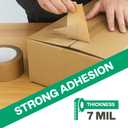 3 Rolls 2 Inch 58 Yards Each (174 ft) Brown Kraft Paper Packing Tape, Heavy Duty, Writable & Hand-Tearable, Eco-Friendly, Great for Moving Boxes, Masking, Sealing & Frame Painting