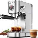 Oaomi Espresso Machine 20 Bar, Compact Expresso Coffee Machines with Milk Frother,Stainless Steel Espresso Maker with 39oz Removable Water Tank for Latte Cappuccino etc (Silver)