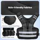 Adjustable Weighted Vest for Women and Men, 11-18lb Rucking Vest with 6 Iron Sand Bags, Storage Pocket and Reflective Stripes for Running, Cardio, Strength Training, Black