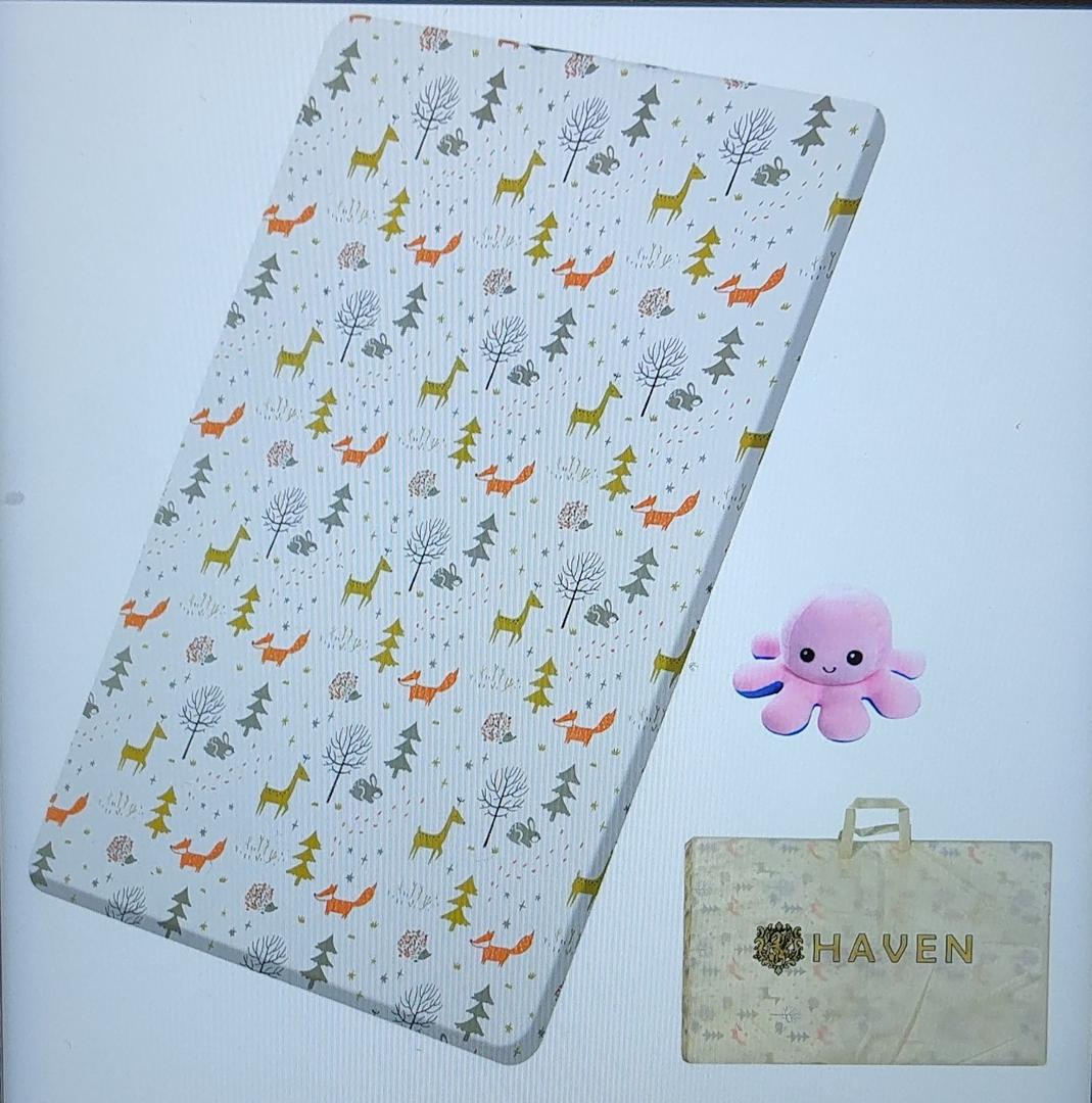 HAVEN Pack and Play Mattress Waterproof and Parteble Mattress for Baby Dual-Sided Foam with Animal Printed Cover Playpen Crib Mattress (38x26x1) Breathable Mattress for Toddler and Lil baby