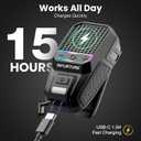 INFURTURE Wearable Bluetooth Speaker Clip on Speaker with RGB/Flashlight Shower Speake Built-in Noise Reduction Mic, Bathroom Speakers for Hands-Free Music/Calls-for Work/Riding/Outdoor, Ideal Gifts