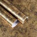 Antique Gold Wallpaper Stick and Peel Metallic Contact Paper for Appliances Waterproof Textured Black Gold Metal Wallpaper 15.7"x160" Removable Heat Resistant Kitchen Vinyl Wrap for Cabinets