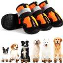 Hcpet Dog Shoes, Dog Boots for Small Dogs, Waterproof Medium Dog Booties Paw Protector for Summer Hot Pavement, Winter Snowy Day, Outdoor Walking, Indoor Hardfloors Anti Slip Sole Orange Size 5 (#5 (width 2.36 inch) for 40-58 lbs)