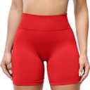 TAYOEA Workout Shorts Women Scrunch Butt Booty Lifting Seamless Biker Shorts for Gym Athletic Yoga (Red, XS)