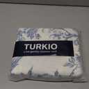 Blue Floral Shower Curtain, Cotton Linen Cottagecore Shower Curtains for Bathroom (72"W x 72"L (Pack of 1))