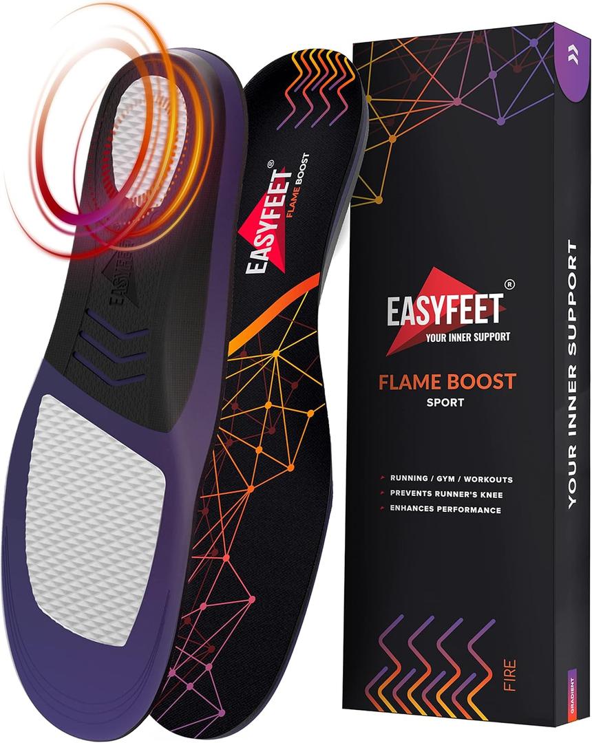Running Athletic Shoe Insoles Men Women - Sport Insole - Shock Absorption Inserts - Walking Hiking Hockey Tennis Basketball - Orthotic Comfort Cushions Inserts Sneakers, XS (Men 4.5-6.5/Women 5.5-7.5), Violet