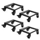 Heavy Car Dolly Set of 4, Heavy Duty Wheel with Brake, Total Weight 6000 LBS, Double ramp Design for Moving Cars, Trucks, Trailers, Motorcycles, and Boats (Black)