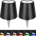 DUSKTEC Wireless Bottle Lampshade, 8 RGB Light Modes, Light Temperature 3000-6500K, Rechargeable Touch Bottle Lamp, Portable Wireless Bottle Lamp, Bar Lights, Party, Gift (Black, 2PCS)