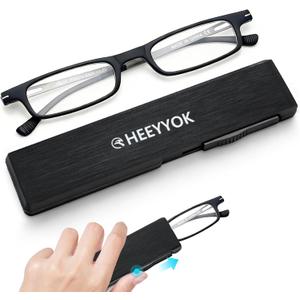 HEEYYOK 1.25 Reading Glasses Men Women TR90 Ultra Thin Blue Light Blocking Readers Mens Womens Cheaters Reading glasses Compact Portable Stretchable Slim Flat