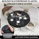 Boao 6 Pcs 60inch Round Plastic Fitted Tablecloth with Elastic Edge Design Waterproof Table Cover Plastic Tablecloth Protector for Table(Black)