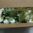 Rowfad 60 Pcs Artificial Roses Bulk Velvet Silk White Roses White Roses for Wedding Centerpieces Bridal Bouquet Mohter's Day Valentine's Day Home Decor (60, White)
