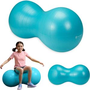 Active Seat Peanut Shaped Bounce Desk Chair, Exercise Yoga Balance Sitting Ball (Blue)