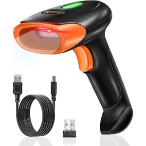 KUIIYER Wireless Barcode Scanner, 2D QR 1D Bar Code Scanners Handheld Barcode Reader with Updated 800 X 600 Pixel CMOS & Built-in Light, Plug & Play for Computers, PC, Laptop, Desktop & POS