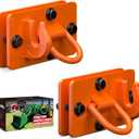 2 Pack Tractor Bucket Hooks with Tie Down Ring, Grade 70 Forged Steel Bolt On Grab Hook Tow Hook Mount with Backer Plate, Work Well for Tractor Bucket, RV, UTV, Truck, Max 15,000 lbs Orange