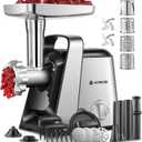 AAOBOSI #8 Meat Grinder, 6-In-1 Meat Grinder Electric [3000W Max] with 4 Slice, Shred Blades,2 Grinding Blades,4 Plates, 3 Sausage Stuffer,Kubbe Kit, Burger Press, 2 Meat Claws, for Home Kitchen Use