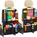 SURDOCA Car Organizers and Storage, Upgraded Car Seat Organizer with 11-inch Touch Screen Tablet Holder, Backseat Car Organizer with 8 Pockets, Car Seat Protector Road Trip Essentials for Kids (2pcs, Black)