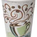 Dixie PerfecTouch Insulated Paper Hot Coffee Cups by GP Pro, 8 oz,50/pack (White, Brown, Green)