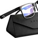 ANYLUV Blue Light Blocking Glasses Men Computer Gaming Glasses Lightweight Al-Mg Metal Anti Eyestrain Eye Protection ((Everyday Protection) 01- Black)