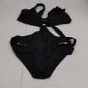 Women's Deep V Neck One Piece Swimsuit O-Ring Swimwear Sexy Cut Out Bathing Suit (XX-Large, Black)