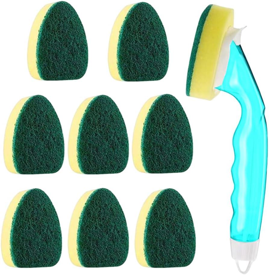 Dish Wand Sponge Refills, Dish Sponge with Handle, Dishwand Refills, Non Scratch Dish Wand Refill Replacement Pack, Dish Scrubber with Handle Kitchen Dishwand Pads with Soap Dispenser for Cleaning