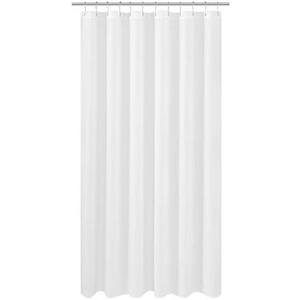 N&Y HOME Extra Long Fabric Shower Curtain or Liner 72 x 94 inch, Hotel Quality, Washable, White Bathroom Curtains with Grommets, 72x94