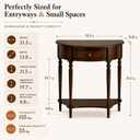 Half Moon Console Table with Drawer, Small Entryway Table, 31.5IN