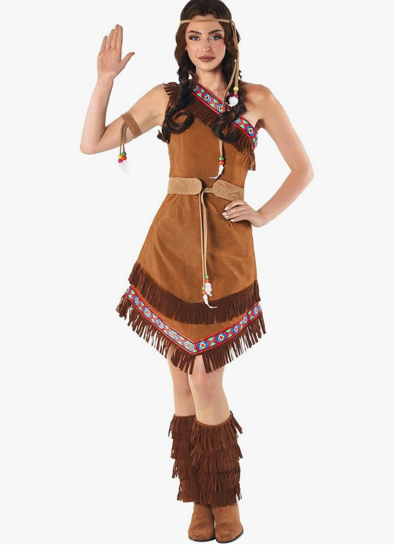 fun shack Native American Costume for Women, Warrior Princess Costume Large