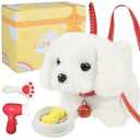 lonfypeng Plush Toys Walking Dog Toys That Can Walk, Bark and Wag Tail, Interactive Electronic Pet Toys Puppy with Leash, Easter Christmas Birthday Gift for Toddlers Kids