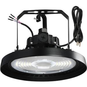 UFO LED Warehouse Light High Bay Dimmable 0-10V with US Plug 4Ft Cable, 200W (Eqv.1000W MH/HPS), 5000K, IP65 Commercial Area Lighting Fixture for Warehouse Workshop Garage Barn, UL Listed