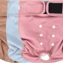 wegreeco Washable Dog Diapers Female Highly Absorbent Reusable Diapers for Doggie in Heat Dog Period for Heat Cycle, 3 Pack (Small)