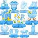 Boy Baby Shower Decorations Set - Kit with blue Honeycomb Centerpiece, Baby Reveal & Themed Table Decor for the Baby Boy Shower Decorations