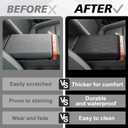 Muslogy Center Console Armrest Cover Compatible with 2026 Toyota RAV4 Accessories Comfort Armrest Pad Arm Rest Cushion Vegan Leather Protector Regular Thick(V2 Diamond Pattern)