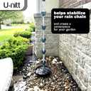 U-nitt 12" Spill Bowl Downspout Catch Basin for Rain Chain Anchoring & Stake | Rainwater Collection for Roof |Gutter Catch Basin | Good for Water Fountain & Birdbath | Black | Handles Heavy Rain