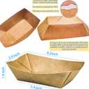 MotBach 100 Pack 3lb Kraft Paper Food Trays, Heavy-Duty Paper Food Boat Disposable Serving Basket Tray for French Fries Nachos Snack Hot Dog Taco BBQ Popcorn Party Picnic Wedding Party (Brown)