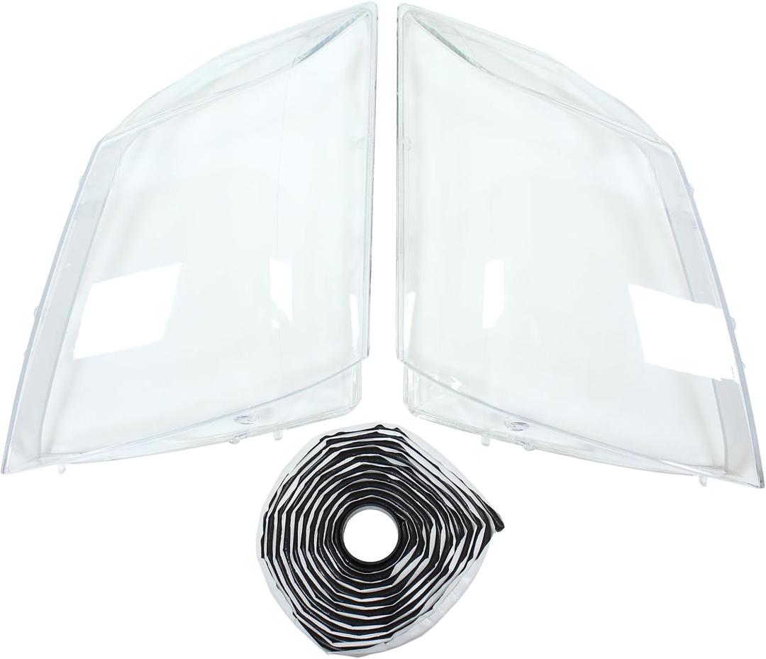 MOTOKU Clear Headlight Lens Cover and Glue for Cadillac CTS 2008-2014