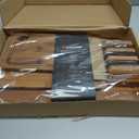 Astercook Deep-Carbonized Bamboo Cutting Boards for Kitchen with Wood Storage Stand, Reversible Charcuterie & Chopping Boards with Juice Grooves and Easy-Grip Handles, Knife-Friendly, Kitchen Gift