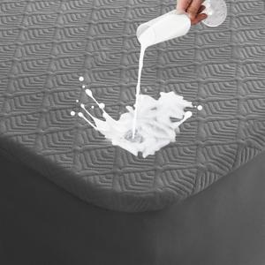 Full Size Mattress Protector, Waterproof Mattress Pad Washable Rayon Mattress Cover Breathable Noiseless Bed Protector 3D Patterns 5" - 21'' Elastic Fitted Deep Pocket(Dark Grey)