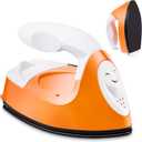 Honoson Mini Craft Iron Mini Heat Press Small Iron 3.93 x 2.36 x 2.76 in Portable Handy Tiny Flatiron with Charging Base Accessory for Fuse Bead Patch DIY Heat Transfer Vinyl(Orange)