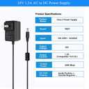 TKDY 24V 1.5A Power Supply, DC 24V Power Cord, fit for DC24V LED Light Strip, 24 Volt Diffuser, 24Vdc UV Led Nail Lamp etc, 100-240V 50/60hz 24Volt 1.5A 1.2A 1A 0.5A 36W 24W Adapter with 5 Tips.