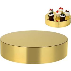 11.8''Gold Mirror Cake Stand Acrylic Dessert Table Display Holder, Round Cake Tray Serving Platter for Party, Wedding, Birthday, Baby Shower, Anniversary