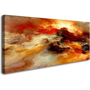 YYYYHPP YP0250 Abstract Wall Art Orange Flow Canvas Wall Art Framed Canvas Prints Painting Pictures Ready to Hang for Living Room Bedroom Kitchen Home and Office Wall Decor (40"L x 20"W)