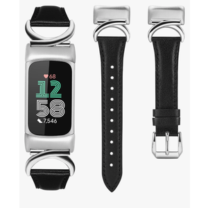 Minyee Leather Band Compatible with Fitbit Versa 4/Versa 3/Fitbit Sense 2/Sense Bands Women, Slim Thin Dressy Designer Premium Leather Strap with CShape Metal Buckle for Versa 3 4 Sense 2 Smartwatch