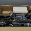 Dimmable Floor Lamp - 3 Lights Arc Floor Lamps for Living Room, 1000LM Modern Tall Standing Lamp With Beige Shades & Heavy Base, Mid Century Tree Floor Lamp for Bedroom Office, 3 LED Bulbs Included (Matte Black-Beige Linen Shades)