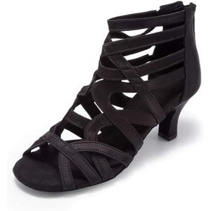 Ballroom Dance Shoes for Women Salsa Latin Wedding Party Boots 2 1/2 inch Heel S206 (size: 9.5)