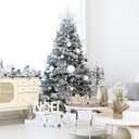 Sea Team 16-Pack Flocked Velvet Cloth Christmas Tree Ball Ornaments Set, Hanging Velour Baubles, Shatterproof Plastic Decorations for Xmas Tree, Wreath, Garland, 80mm/3.15 Inches, Gray (Grey)