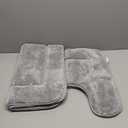 LOCHAS Bathroom Rug Set Light Grey, Soft Bath Rug Set 2 Piece, Toilet Mat U-Shaped 20x20 and 34x20 Bath Rugs, Quickly Dry Mats for Bathroom, Tub, Washable, Super Absorbent Floor Mat, 34" x 20" Plus 20" x 20"