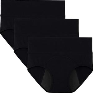 INNERSY Women's Period Underwear High Waisted Postpartum Maternity Panties 3-Pack XL