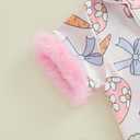 Ayalinggo Baby Girl Easter Pajamas Toddler Kids Egg Bunny Pjs Feather Trim Satin Sleepwear Nightgown Button Down Shorts Set (Pink Floral Feather, 9-10 Years)